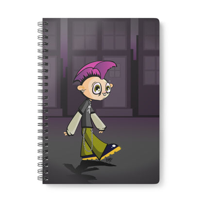PUNK ROCK KID Cartoon Notebook – 150 lined pages A5 Wirobound Softcover