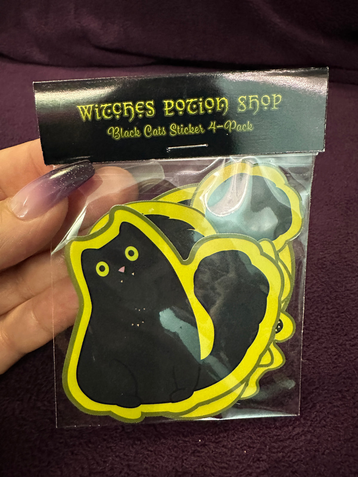 STICKER PACK: Witches Potion Shop, Black Cats | 4-Pack