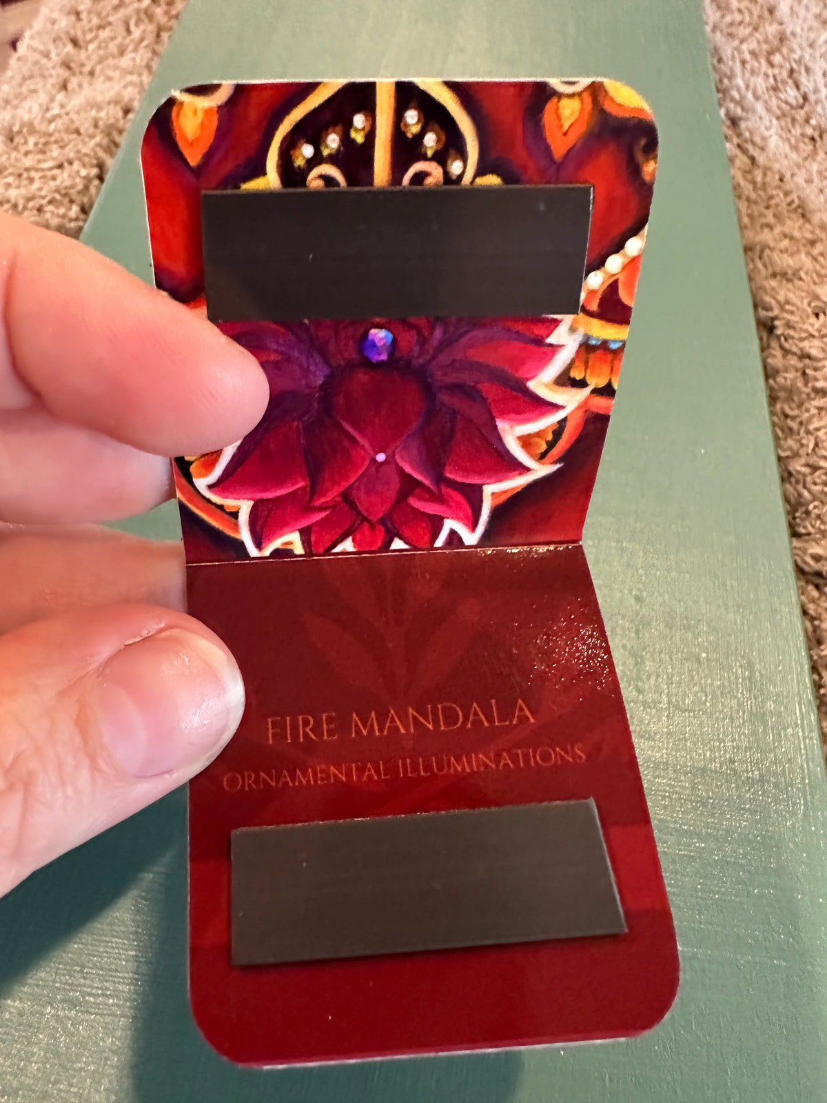 MAGNETIC BOOKMARK: 'Fire Mandala' Fine Art Painting