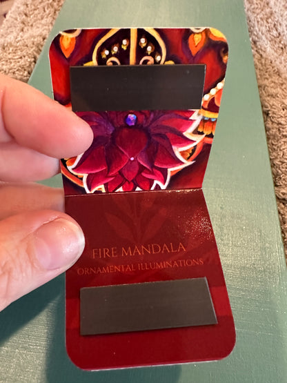 MAGNETIC BOOKMARK: 'Fire Mandala' Fine Art Painting
