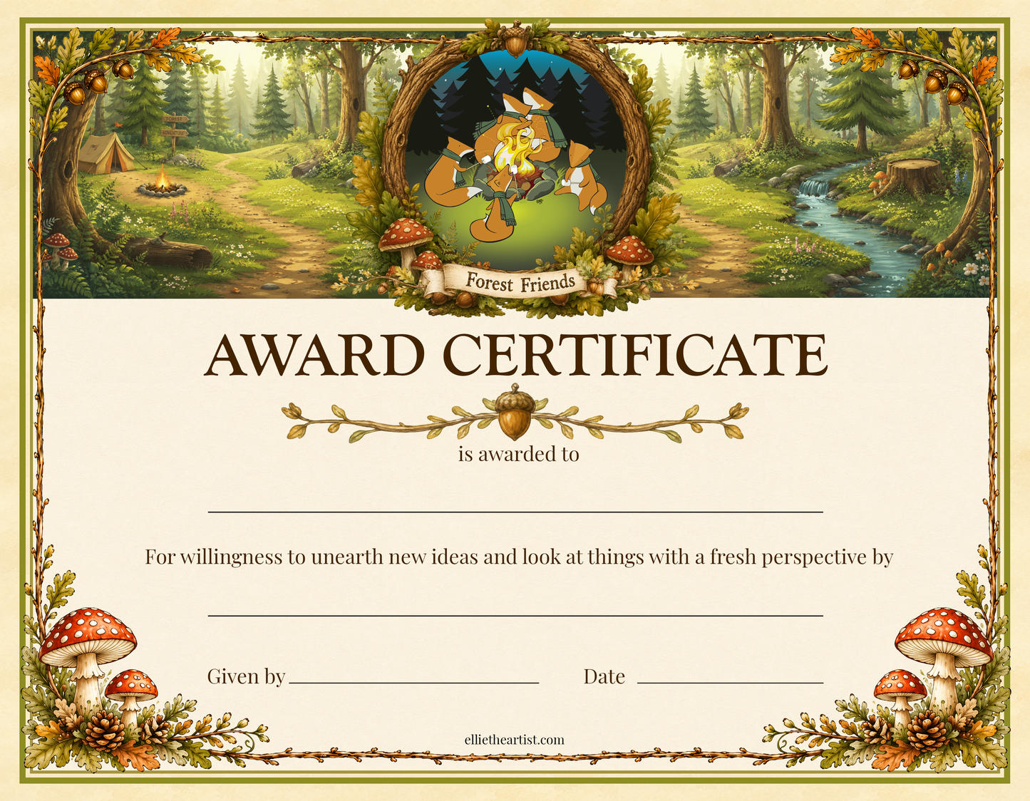 Forest Friends Reward Certificate Pad | Kids Award Certificates