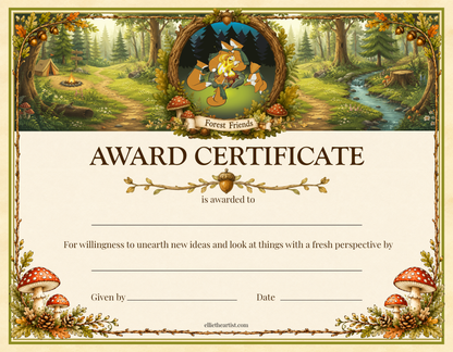 Forest Friends Reward Certificate Pad | Kids Award Certificates