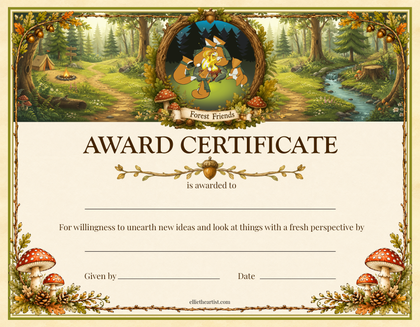 Forest Friends Reward Certificate Pad | Kids Award Certificates