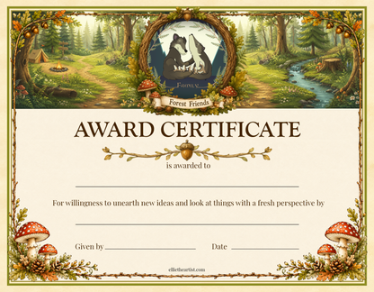 Forest Friends Reward Certificate Pad | Kids Award Certificates