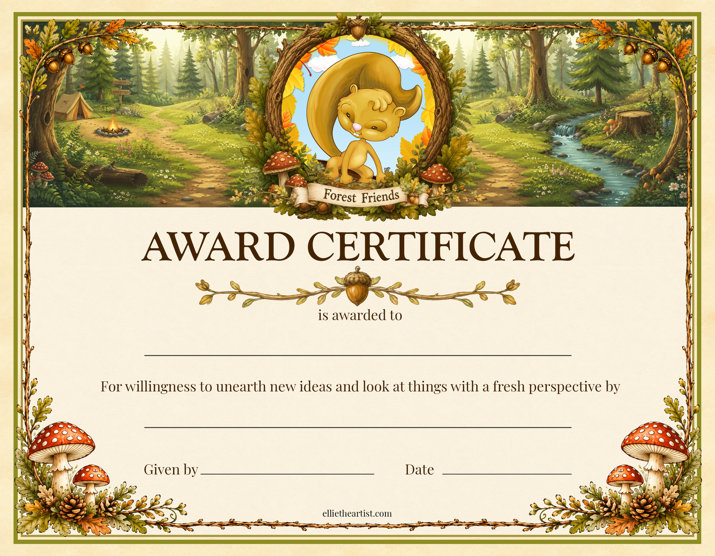 Forest Friends Reward Certificate Pad | Kids Award Certificates