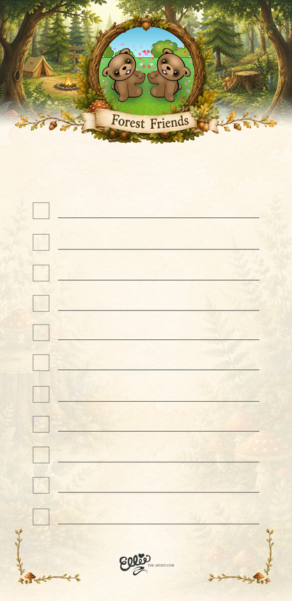 Baby Bears magnetic notepad from the Forest Friends Collection