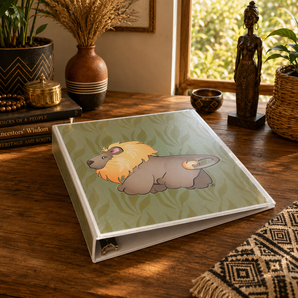Mr. Lion Wasn’t Expecting You 3-Ring Binder – Cute Safari Animal Cartoon School Binder