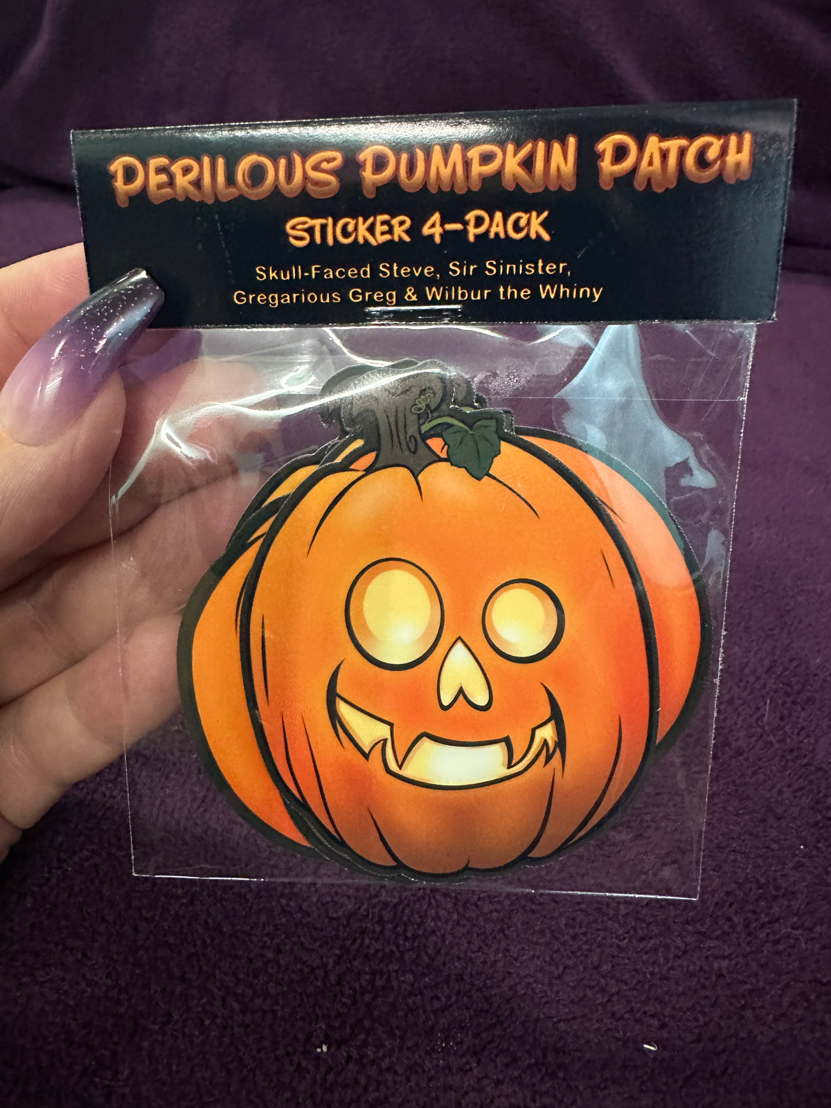 STICKER PACK: Perilous Pumpkin Pack, Set 2 with Skull-Faced Steve | 4-Pack
