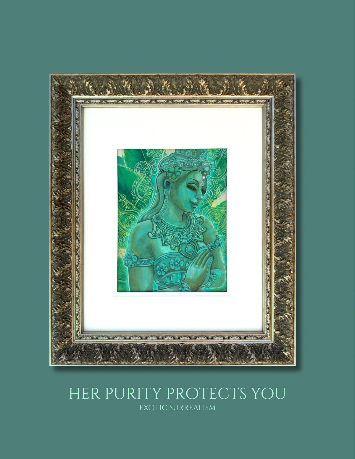 GREETING CARD: 'Her Purity Protects You' Greeting Card on Fine Art Paper with Envelope (5x7in.)