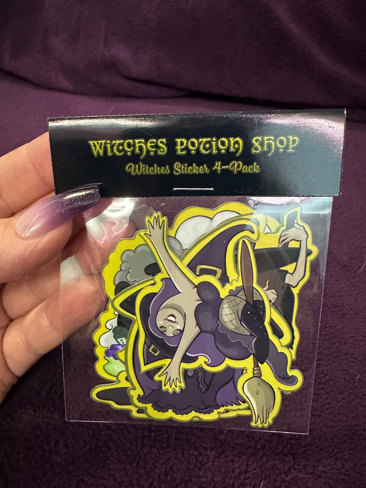 STICKER PACK: Witches Potion Shop, Witches and Cauldron | 4-Pack