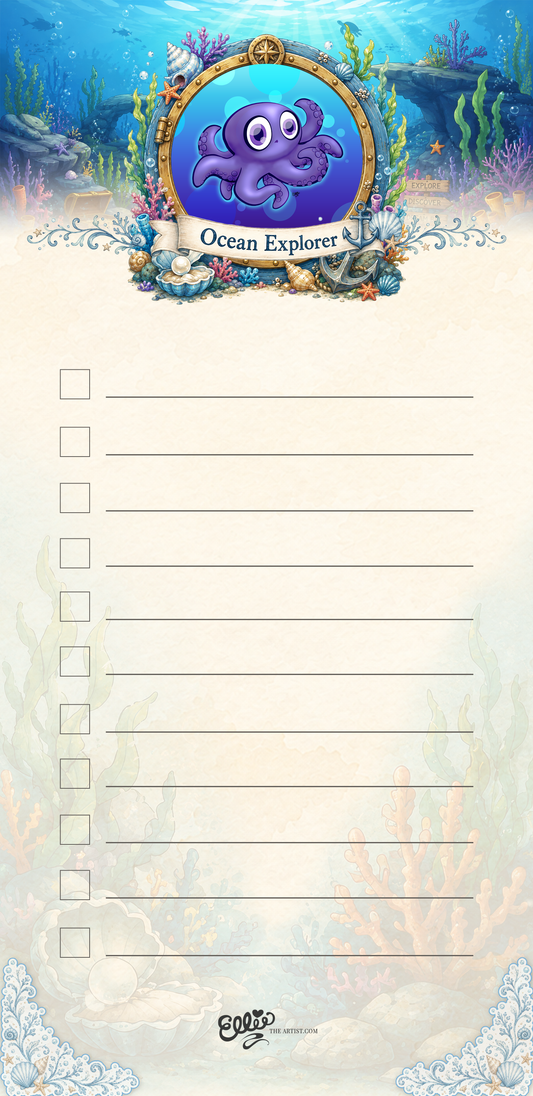 Baby Octopus magnetic notepad from the Ocean Explorer Collection