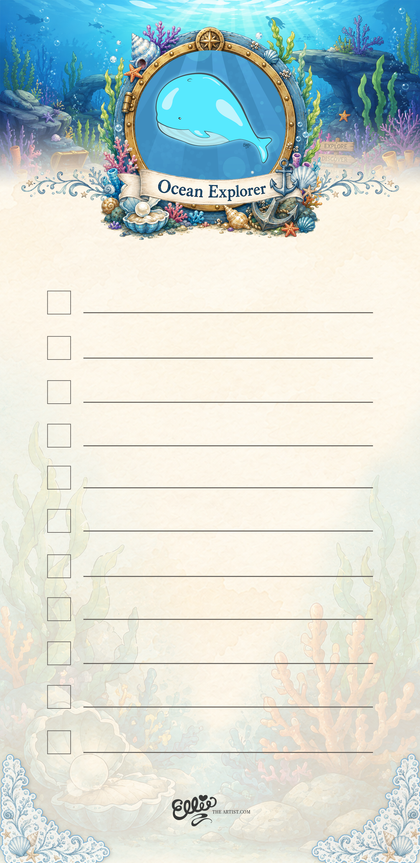 Dale the Whale magnetic notepad from the Ocean Explorer Collection