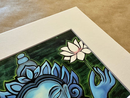 FINE ART PRINT: ‘Buddha and the Lotuses’ Fine Art Print in White Matte (8x10, 11x14, 16x20)