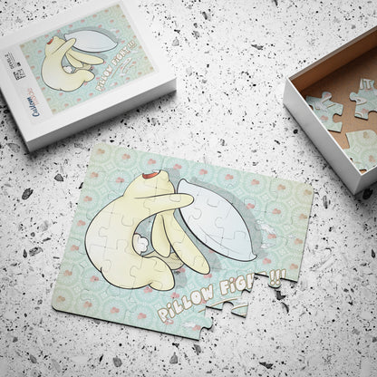 BUNNY PILLOW FIGHT Cartoon Kids Puzzle (30 Piece) - Fun Learning Activity Gift for Kids