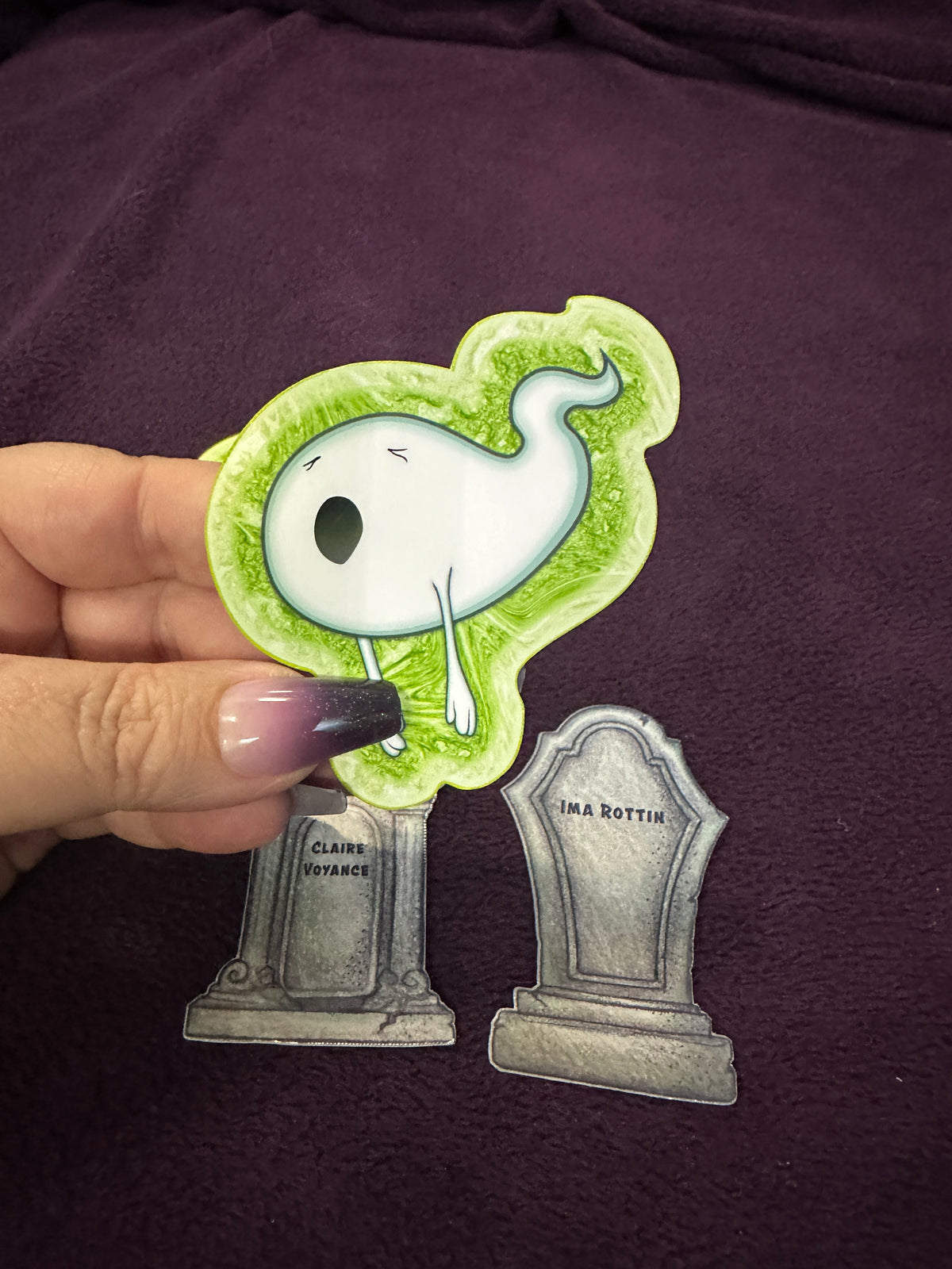 STICKER PACK: Haunted Graveyard Ghosts and Tombstones of Claire Voyance and Ima Rottin | 4-Pack