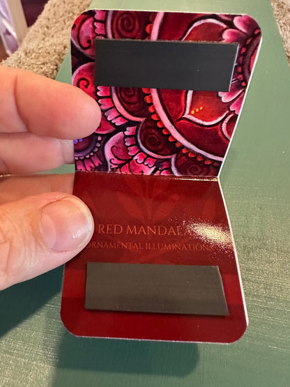 MAGNETIC BOOKMARK: 'Red Mandalas' Fine Art Painting