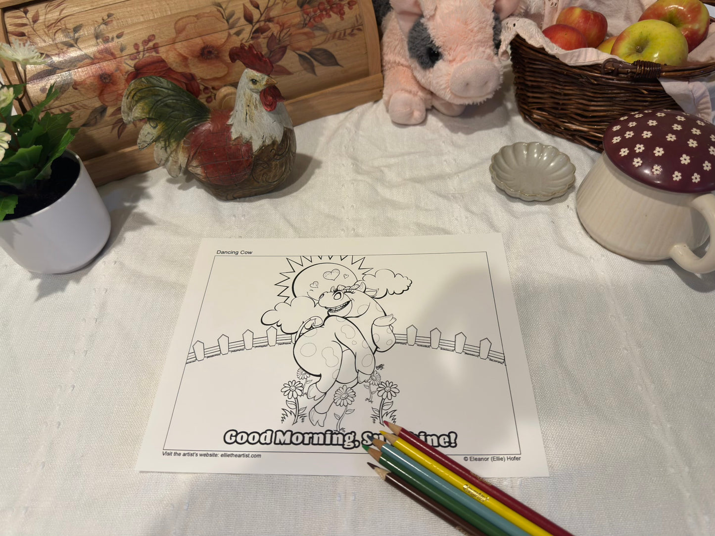 FREE Dancing Cow Coloring Page (Digital Download)