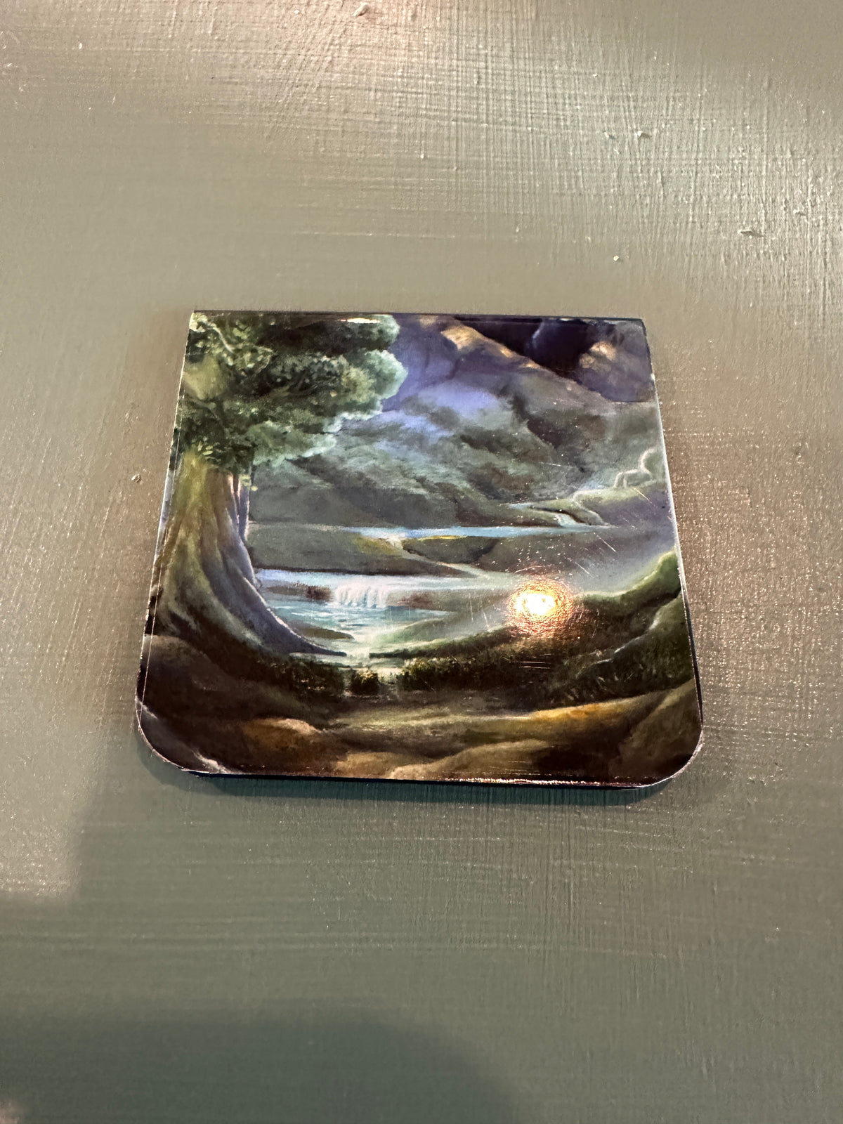 MAGNETIC BOOKMARK: 'Forest Beneath Mountains' Fine Art Painting
