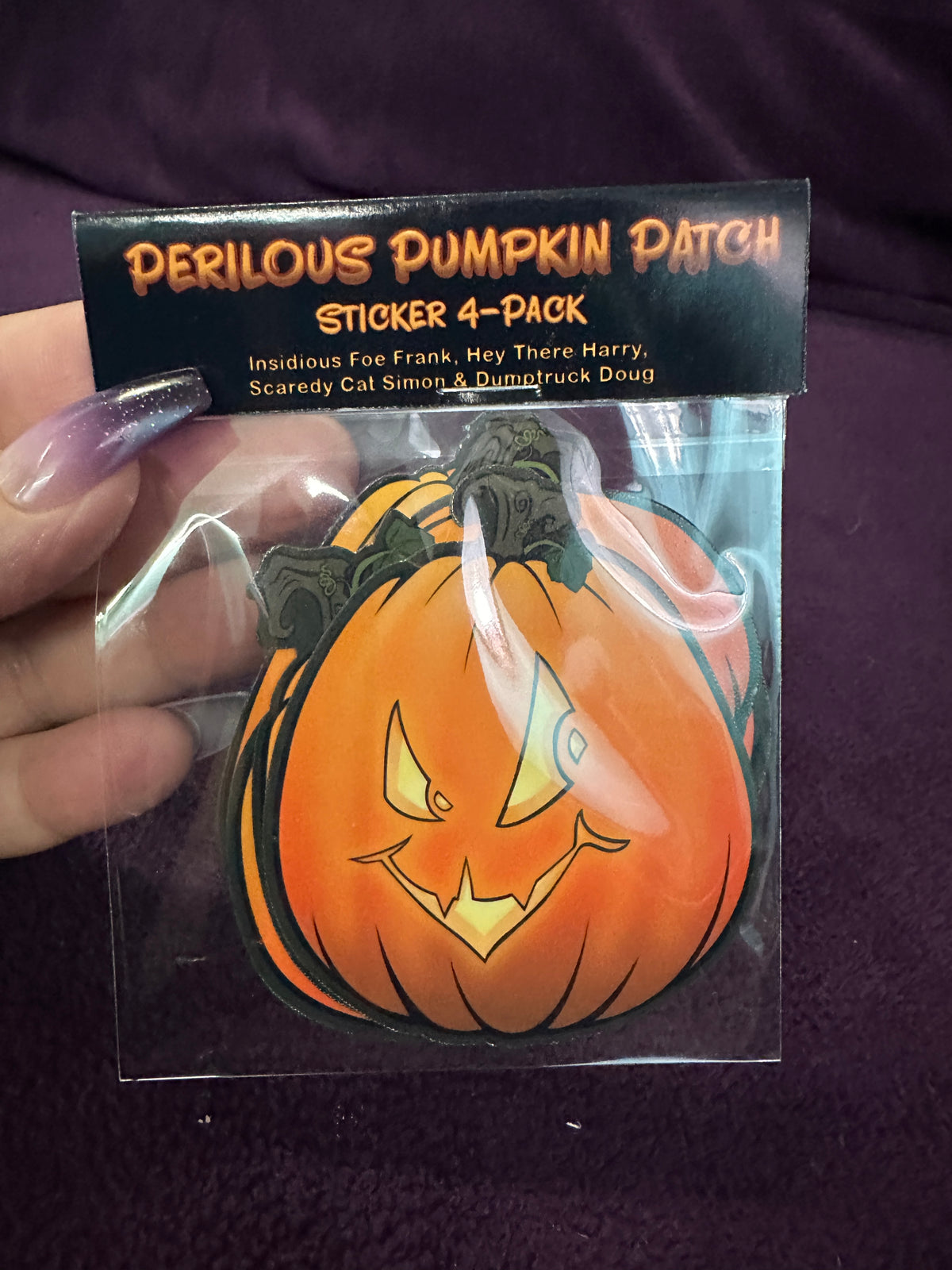 STICKER PACK: Perilous Pumpkin Pack, Set 1 with Insidious Foe Frank | 4-Pack