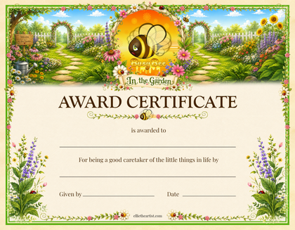 In the Garden Reward Certificate Pad | Kids Award Certificates
