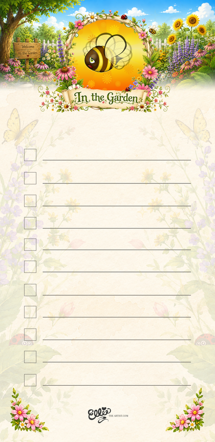 Busy Bee magnetic notepad from the In the Garden Collection
