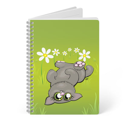 CUDDLY KITTEN Cartoon Notebook – 150 lined pages A5 Wirobound Softcover