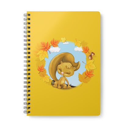 AUTUMN SQUIRREL Cartoon Notebook – 150 lined pages A5 Wirobound Softcover