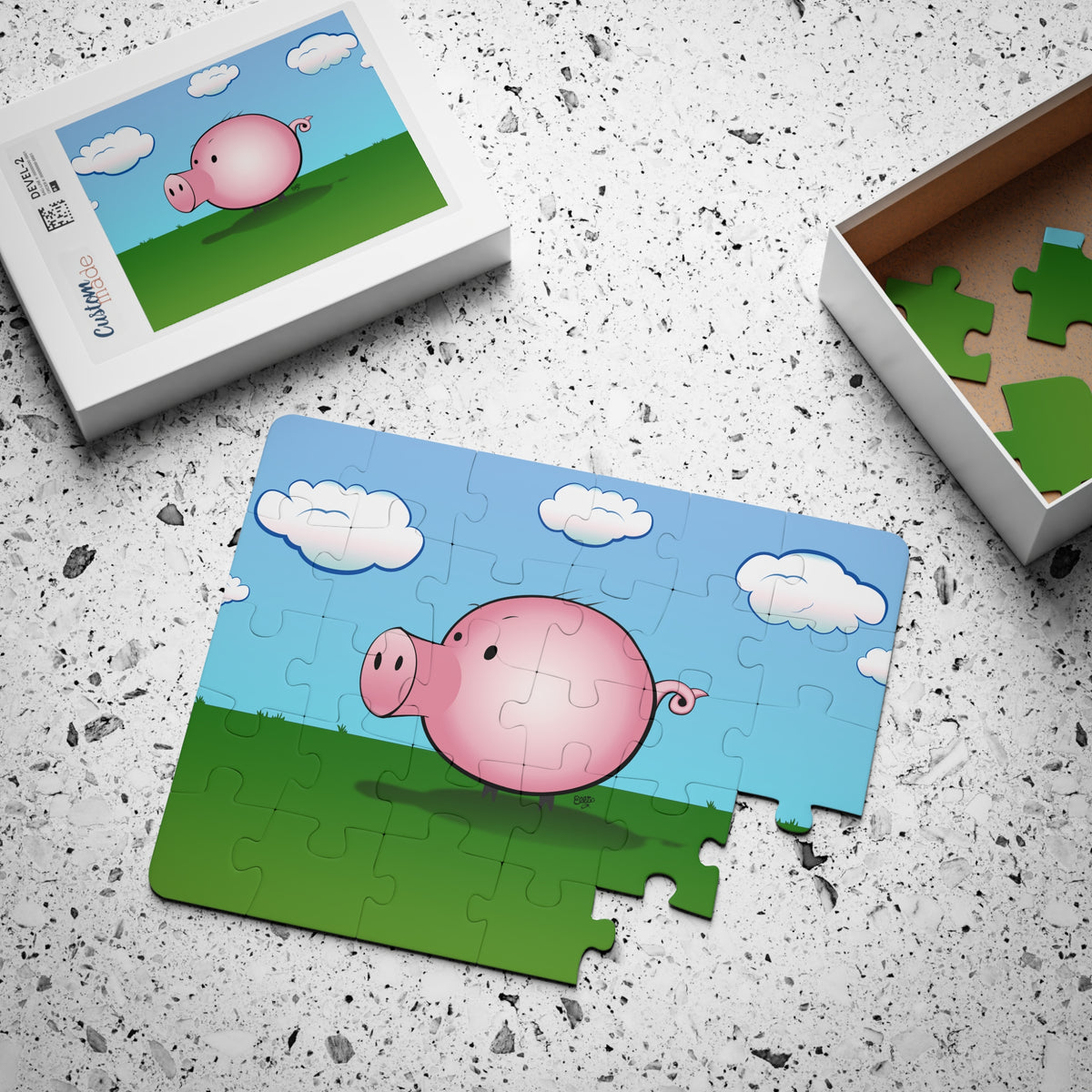 MOOGY THE PIG Cartoon Kids Puzzle (30 Piece) - Fun Learning Activity Gift for Kids
