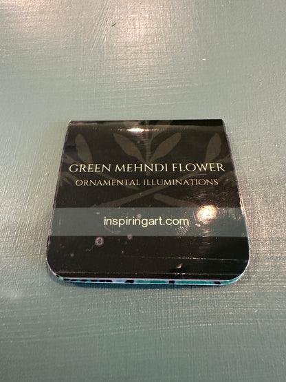 MAGNETIC BOOKMARK: 'Green Mehndi Flower' Fine Art Painting