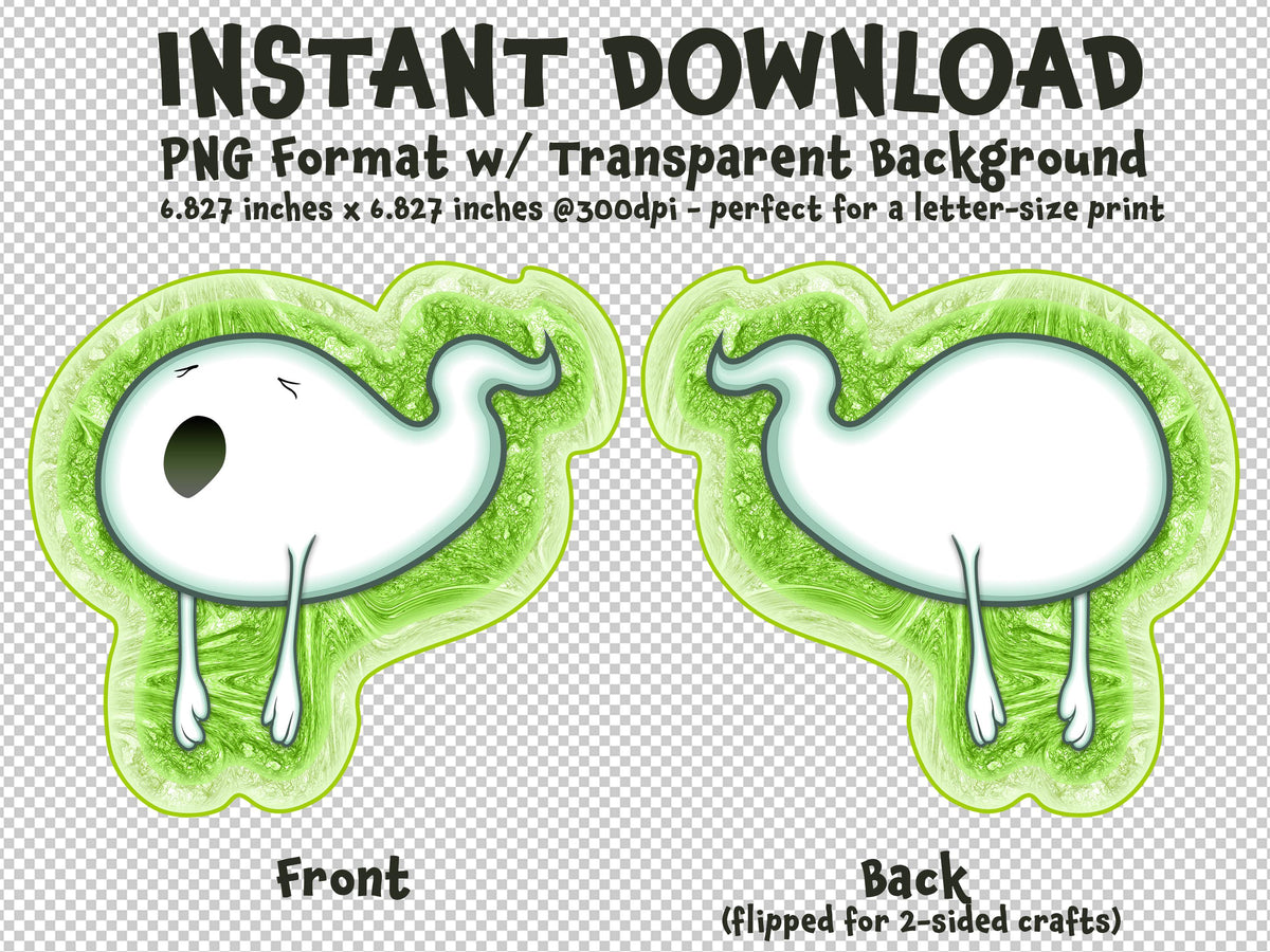 GHOST Over-Dramatic Ghost (4 of 8) Clip Art Printable Digital Instant Download for Halloween Decorations Invites Party Favors Prizes Gifts