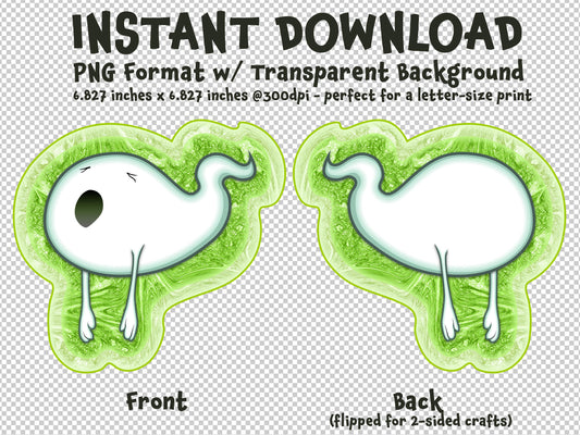 GHOST Over-Dramatic Ghost (4 of 8) Clip Art Printable Digital Instant Download for Halloween Decorations Invites Party Favors Prizes Gifts