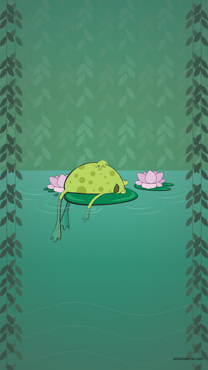 FREE Frog on a Lily Pad Phone Wallpaper (Digital Download)