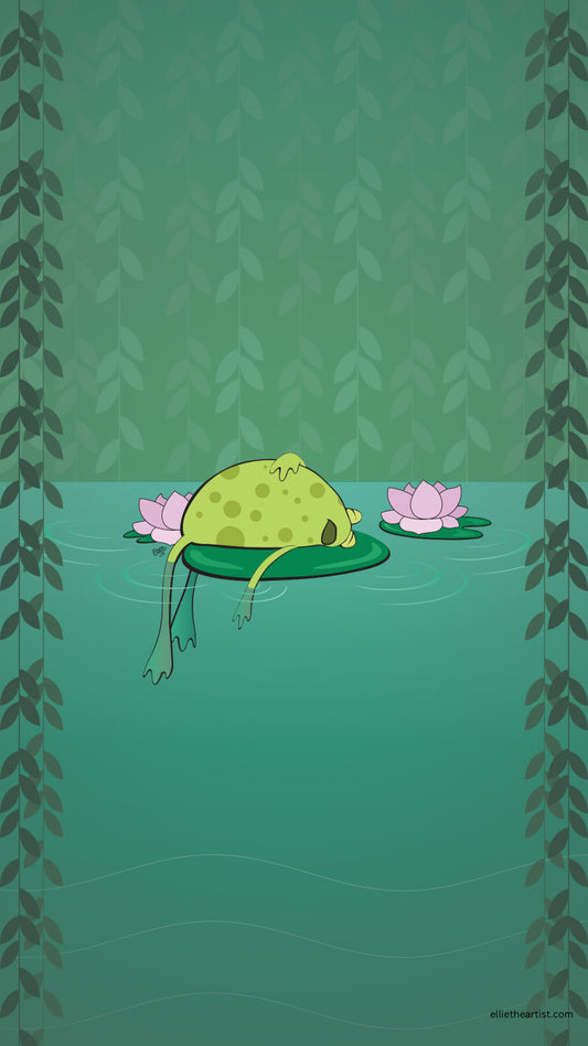 FREE Frog on a Lily Pad Phone Wallpaper (Digital Download)