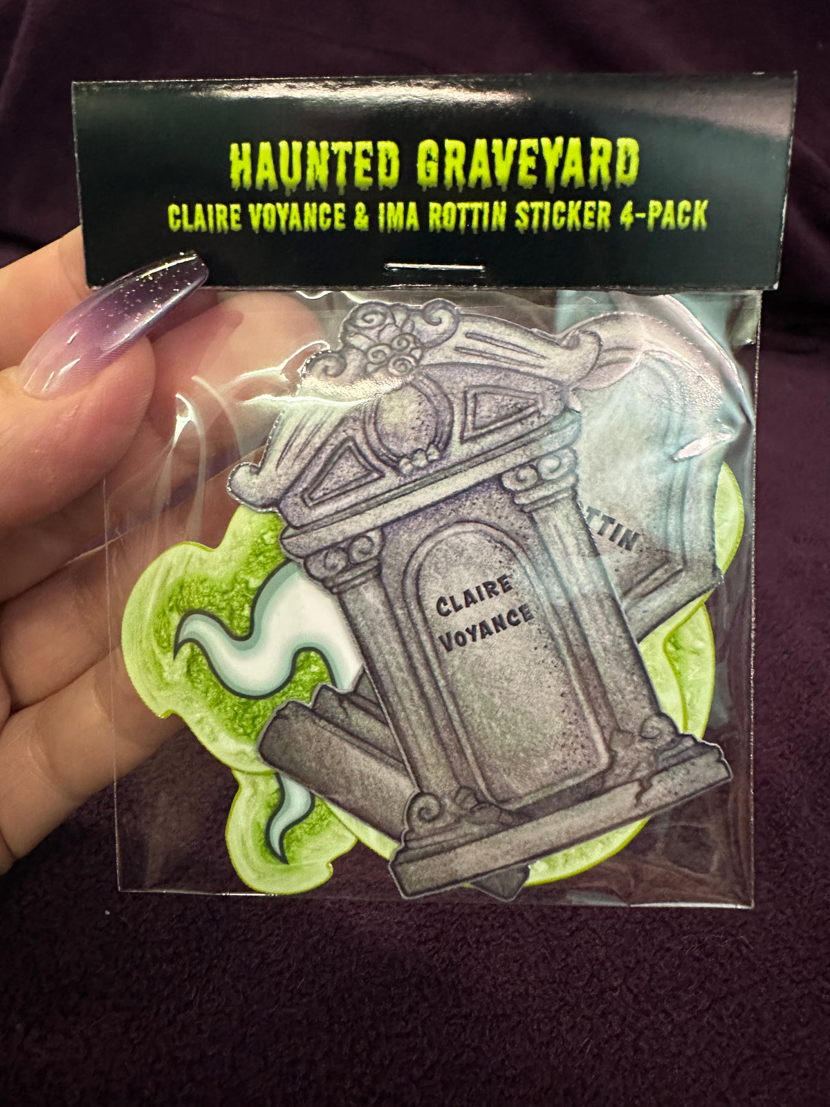 STICKER PACK: Haunted Graveyard Ghosts and Tombstones of Claire Voyance and Ima Rottin | 4-Pack
