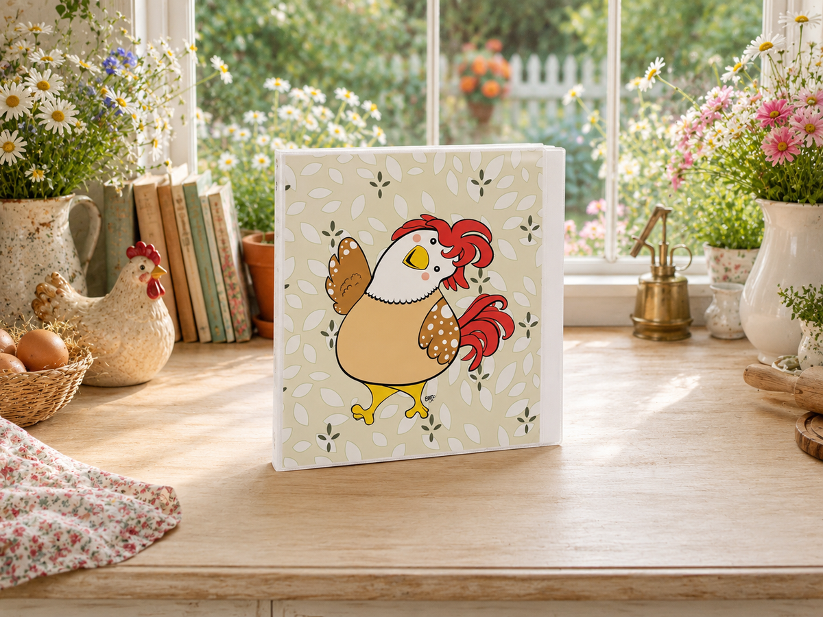 Friendly Chicken 3-Ring Binder – Cute Farmhouse School Binder