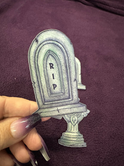 STICKER PACK: Haunted Graveyard Tombstones - 2 each of Unmarked Grave and R.I.P. | 4-Pack