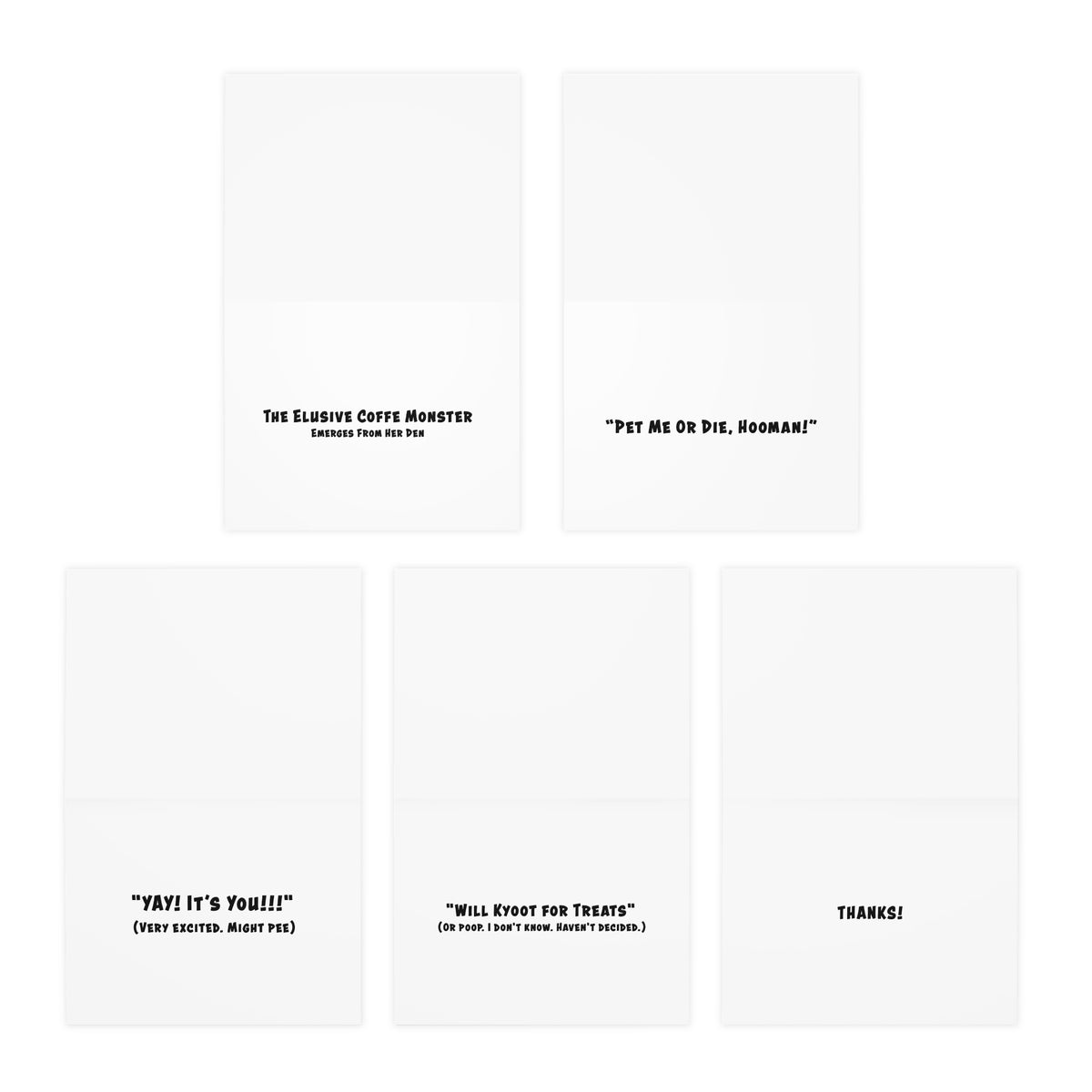 Home Sweet Home Cartoon Art Greeting Cards - Set of 5