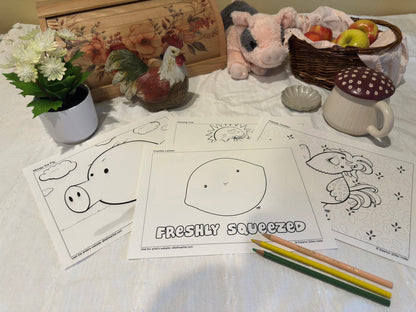 FREE Country Lemon Coloring Page (Digital Download)