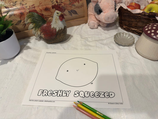 FREE Country Lemon Coloring Page (Digital Download)