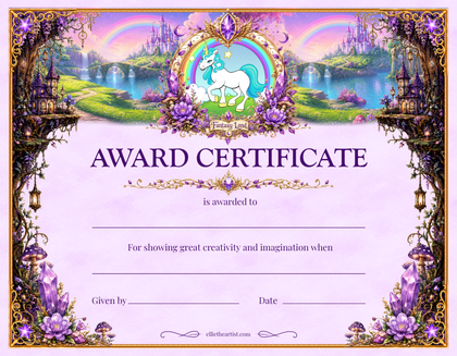 Fantasy Land Reward Certificate Pad | Kids Award Certificates