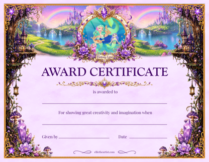 Fantasy Land Printable Reward Certificate | Kids Award Certificate Digital Download