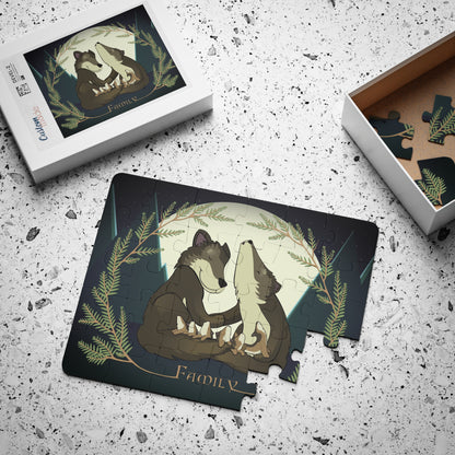 WOLF FAMILY AND THE FIRST AWOO Cartoon Kids Puzzle (30 Piece) - Fun Learning Activity Gift for Kids