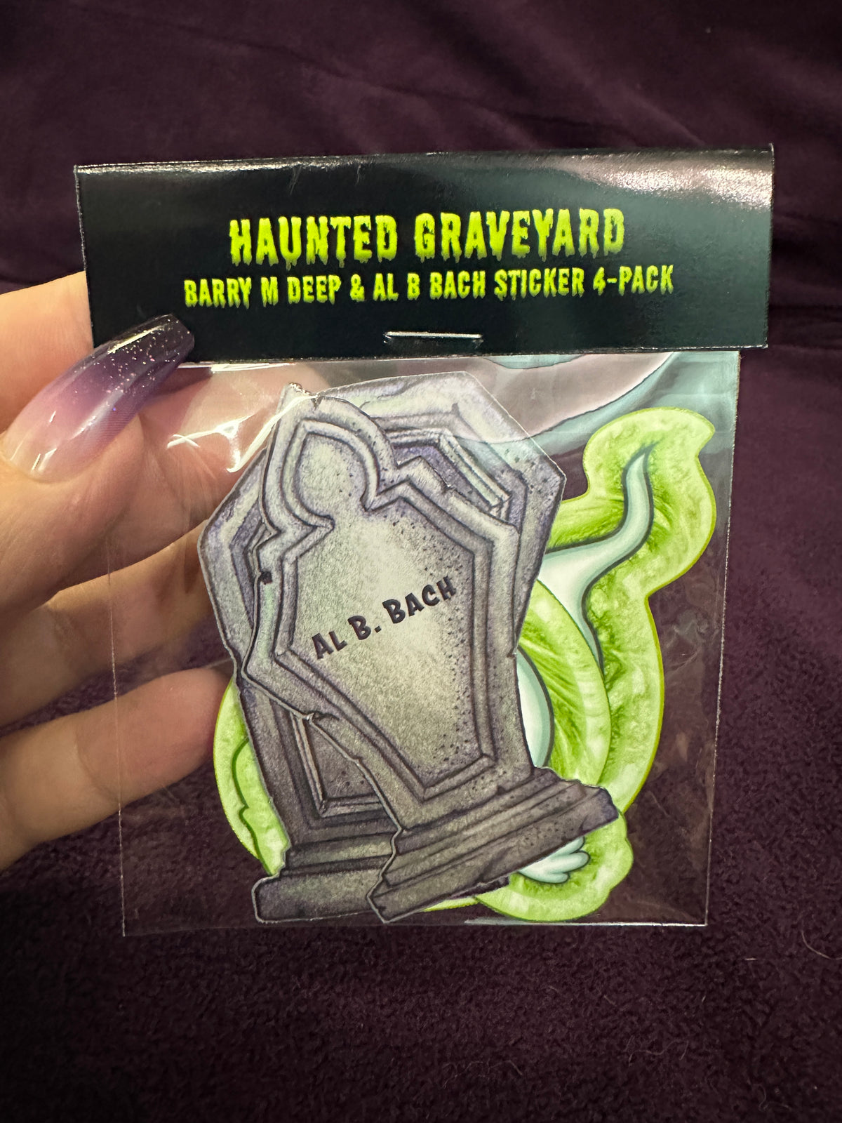 STICKER PACK: Haunted Graveyard Ghosts and Tombstones of Barry M. Deep and Al B. Bach | 4-Pack