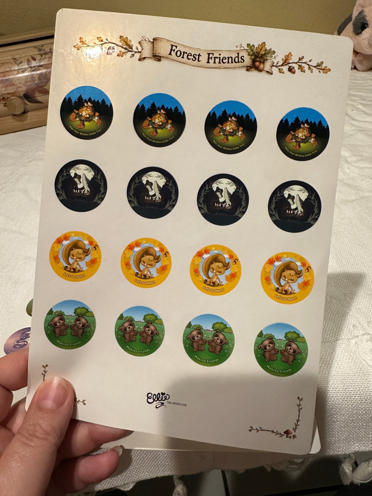 Forest Friends Cartoon Sticker Sheet