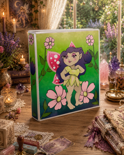 Sassy Fairy 3-Ring Binder – Fantasy Land Cartoon School Binder with Cute Fairy Art