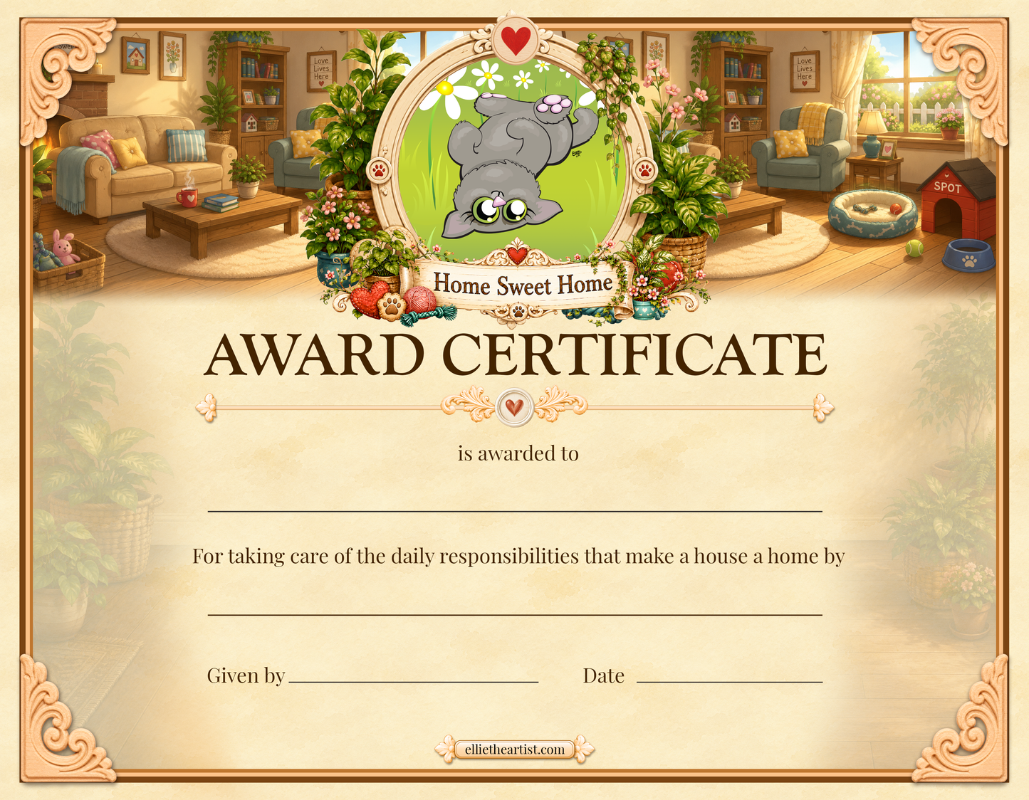Home Sweet Home Reward Certificate Pad | Kids Award Certificates