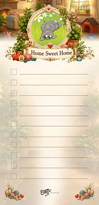 Cuddly Kitten magnetic notepad from the Home Sweet Home Collection