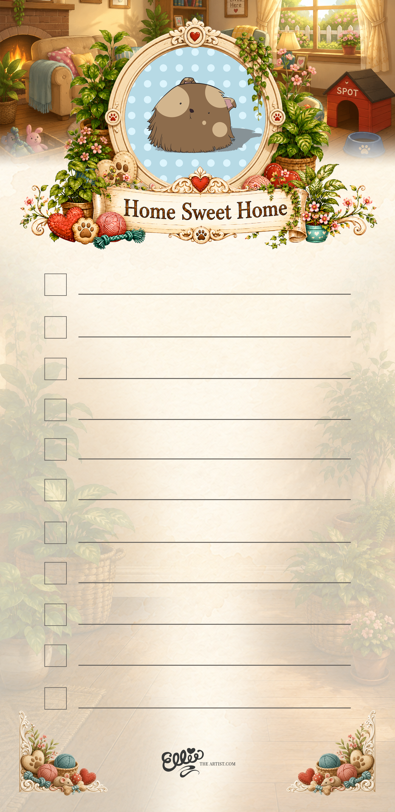 Cute Guinea Pig magnetic notepad from the Home Sweet Home Collection
