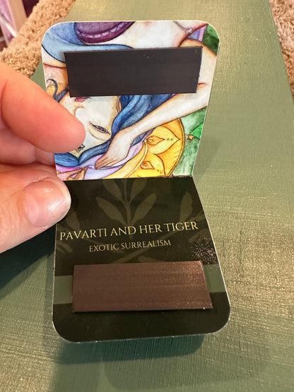 MAGNETIC BOOKMARK: 'Pavarti and Her Tiger' Fine Art