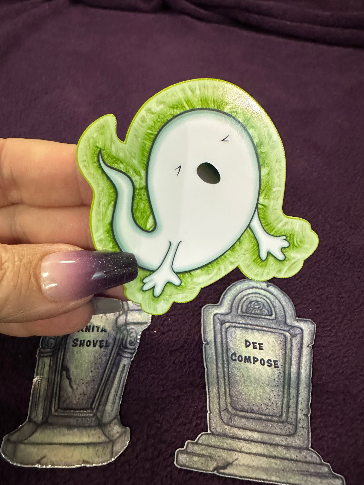 STICKER PACK: Haunted Graveyard Ghosts and Tombstones of Dee Compose and Anita Shovel | 4-Pack